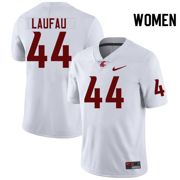 Women #44 Khalil Laufau Washington State Cougars College Football Jerseys Stitched-White